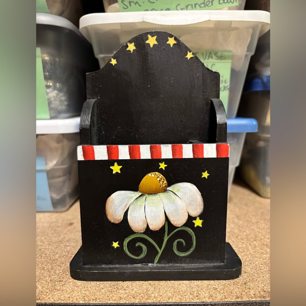 Handpainted Pad of of paper and pen holder